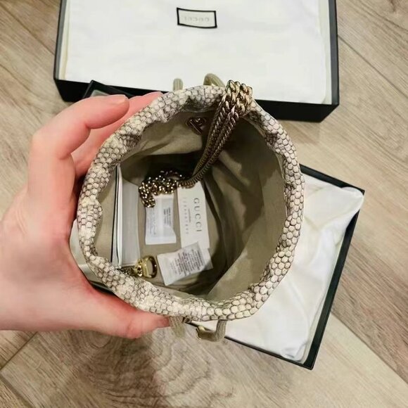 NIB Authentic Gucci Snakeskin Mini Zumi Bucket Bag - Picture 3 of 4